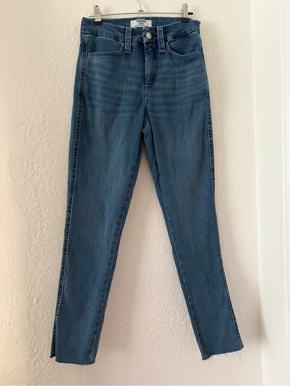 High rise ankle straight jeans